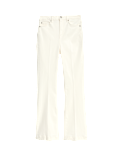 High Waisted Crease Front Slim Flare Jeans