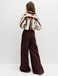 Pure Linen Wide Leg Palazzo Trousers