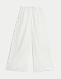 Pure Linen Wide Leg Palazzo Trousers