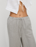 Pure Linen Palazzo Trousers