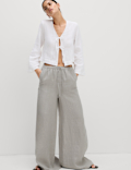 Pure Linen Palazzo Trousers