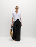 Pure Linen Palazzo Trousers