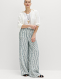 Pure Linen Wide Leg Palazzo Trousers