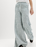 Pure Linen Wide Leg Palazzo Trousers