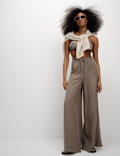Pure Linen Palazzo Trousers