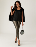 Leather Look High Waisted Leggings