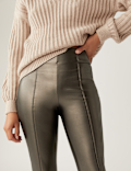 Leather Look High Waisted Leggings