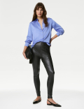 Leather Look High Waisted Leggings