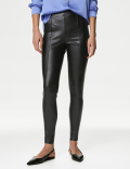 Leather Look High Waisted Leggings