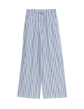 Linen Blend Wide Leg Trousers