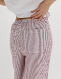 Linen Blend Wide Leg Trousers