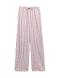 Linen Blend Wide Leg Trousers