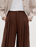 Pleat Front Palazzo Trousers