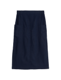 Linen Rich Midi Utility Skirt