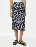 Linen Rich Midi Utility Skirt