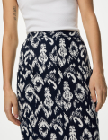 Linen Rich Midi Utility Skirt