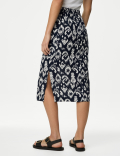 Linen Rich Midi Utility Skirt