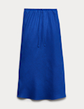 Pure Linen Bias Cut Maxi A-Line Skirt