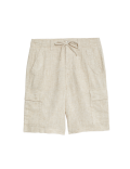 Linen Rich Cargo Utility Shorts