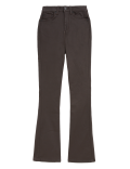 Coated High Waisted Slim Flare Jeans