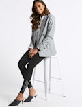 Cotton Rich Embroidered Hem Leggings