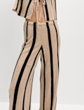 Striped Wide Leg Trousers