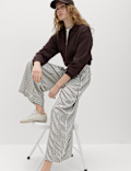 Printed Pull On Wide Leg Culottes