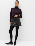 Faux Leather Croc Mini Skirt