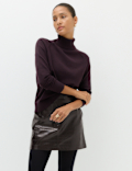 Faux Leather Croc Mini Skirt