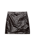 Faux Leather Croc Mini Skirt