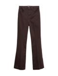 High Waisted Crease Front Slim Flare Jeans