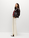 Jersey Side Stripe Wide Leg Trousers