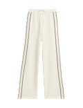 Jersey Side Stripe Wide Leg Trousers