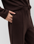 Cotton Rich Pintuck Wide Leg Trousers