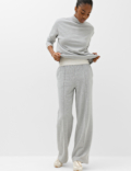 Cotton Rich Pintuck Wide Leg Trousers