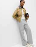 Cotton Rich Pintuck Wide Leg Trousers