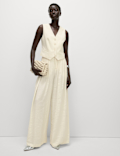 Pleated Palazzo Trousers