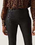 Printed Coated High Waisted Jeggings