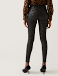 Printed Coated High Waisted Jeggings