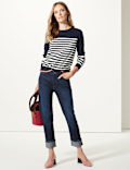 Mid Rise Relaxed Slim Leg Jeans