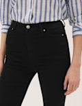 High Waisted Slim Flare Cropped Jeans