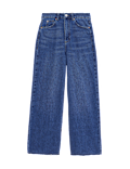 High Waisted Wide Leg Ankle Grazer Jeans