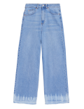 High Waisted Wide Leg Ankle Grazer Jeans