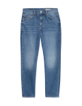 High Waisted Slim Fit Cropped Jeans