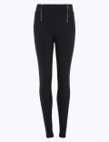 Zip Detail High Waisted Leggings