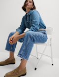 High Waisted Carrot Leg Ankle Grazer Jeans