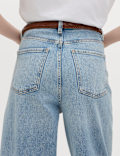 High Waisted Carrot Leg Ankle Grazer Jeans