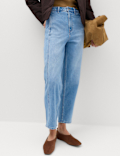 Cotton Rich High Waisted Carrot Leg Jeans