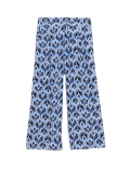 Printed Wide Leg Cropped Trousers