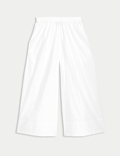 Pure Cotton Palazzo Cropped Trousers